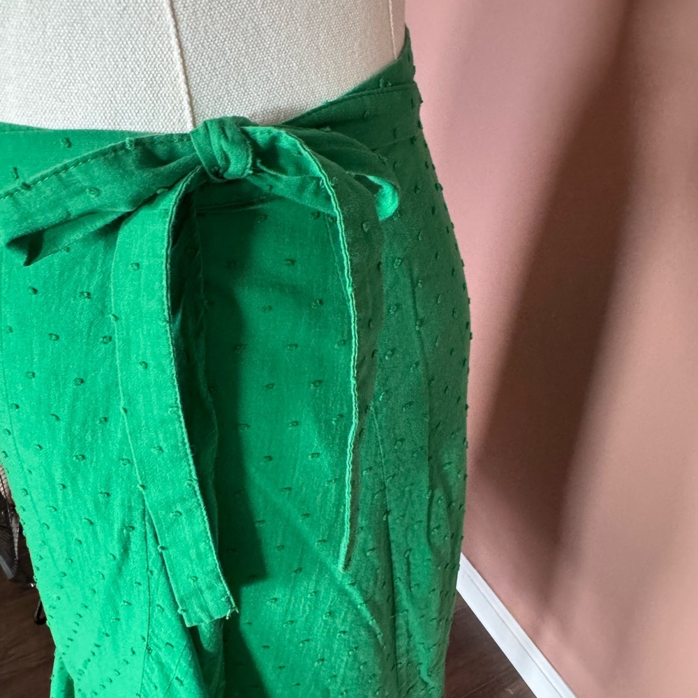Farm Rio green Swiss dot wrap midi skirt XS - Picture 3 of 5